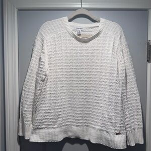 Calvin Klein Off-White Textured Crewneck Sweater